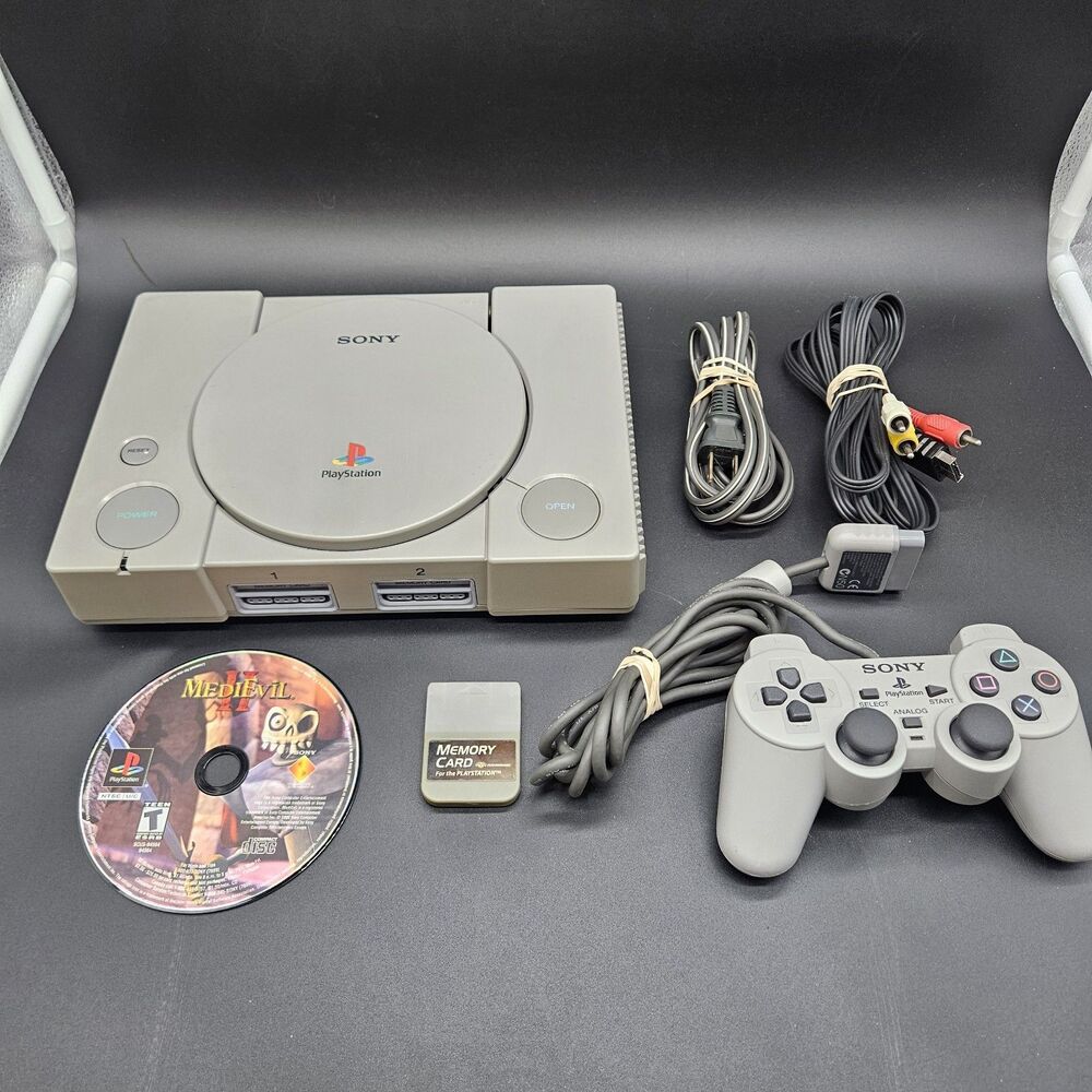 Sony PlayStation 1 Video Game Console Bundle Medievil 2 Disc Only Tested Working